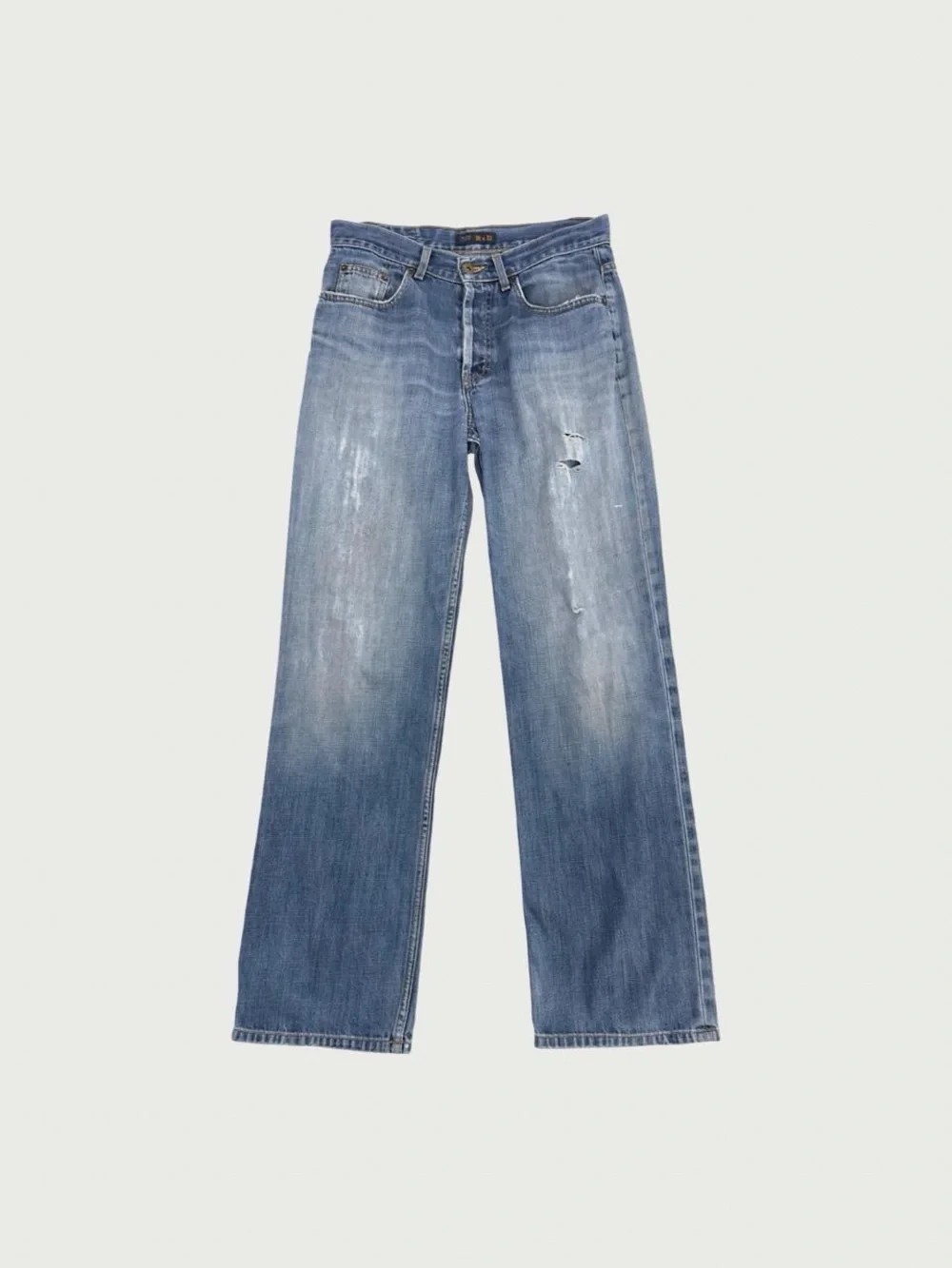 Distressed Straight Leg Jeans